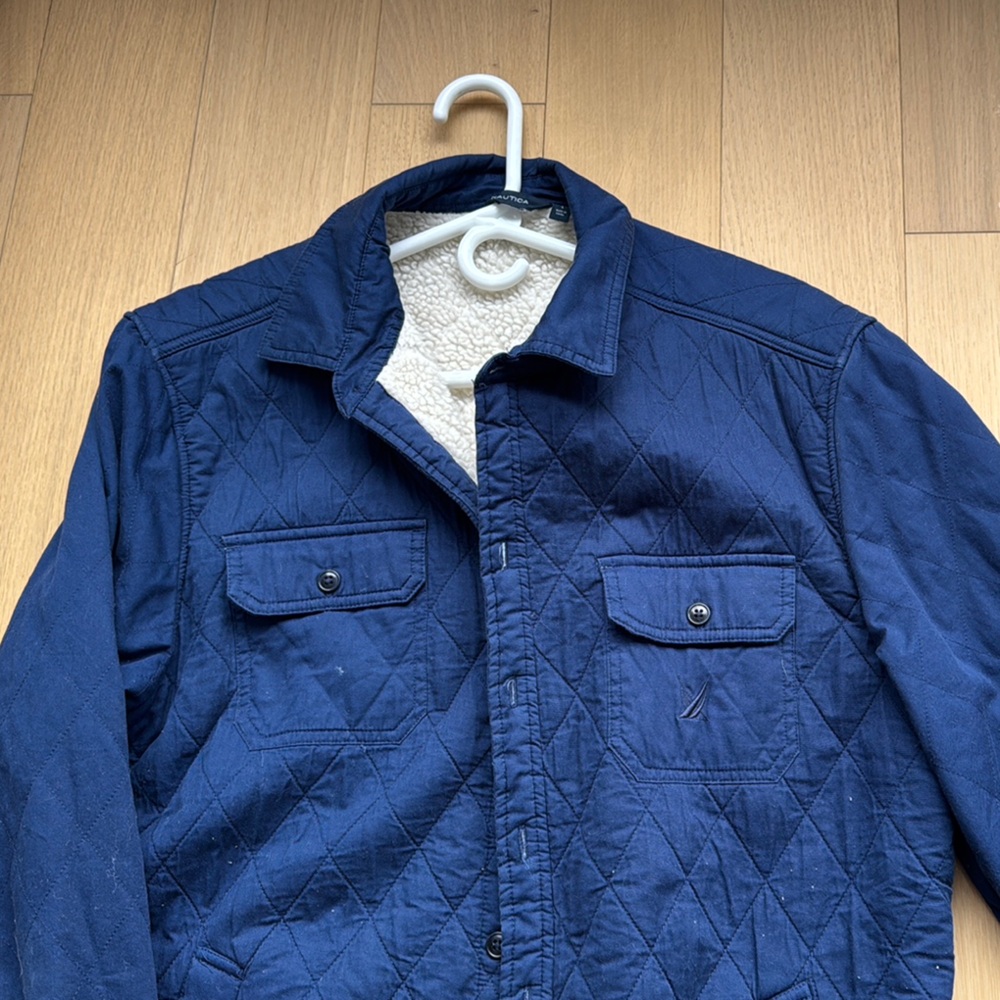Men's Large Naurica Blue Quilted Jacket - Picture 3 of 3